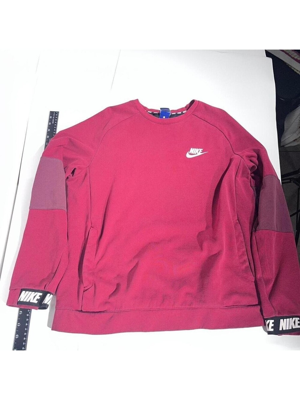 Nike Red Logo Tape Crewneck Sweatshirt Men's Large